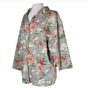 Teddi Floral Jacket Green Plus Size 2X